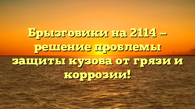 Брызговики на 2114 — решение проблемы защиты кузова от грязи и коррозии!