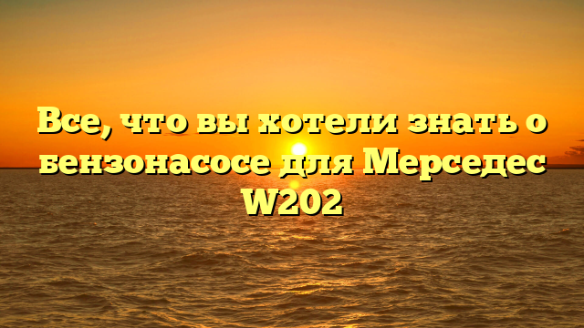 Все, что вы хотели знать о бензонасосе для Мерседес W202