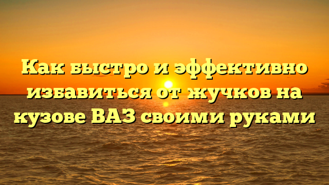 Как быстро и эффективно избавиться от жучков на кузове ВАЗ своими руками