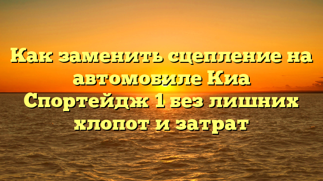 Как заменить сцепление на автомобиле Киа Спортейдж 1 без лишних хлопот и затрат