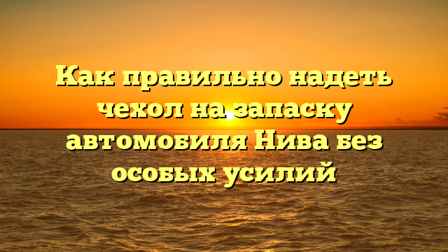 Как правильно надеть чехол на запаску автомобиля Нива без особых усилий