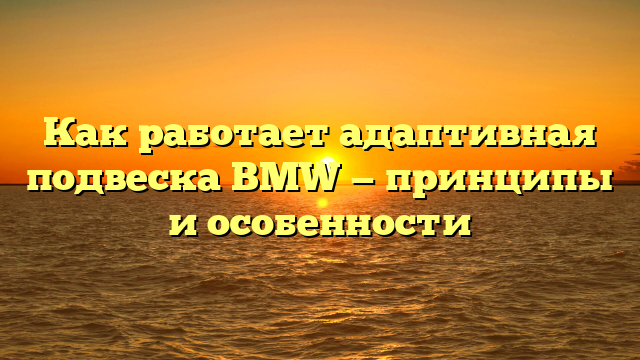 Как работает адаптивная подвеска BMW — принципы и особенности