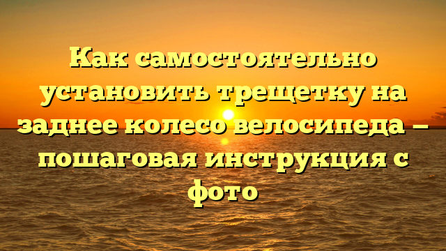 Как самостоятельно установить трещетку на заднее колесо велосипеда — пошаговая инструкция c фото