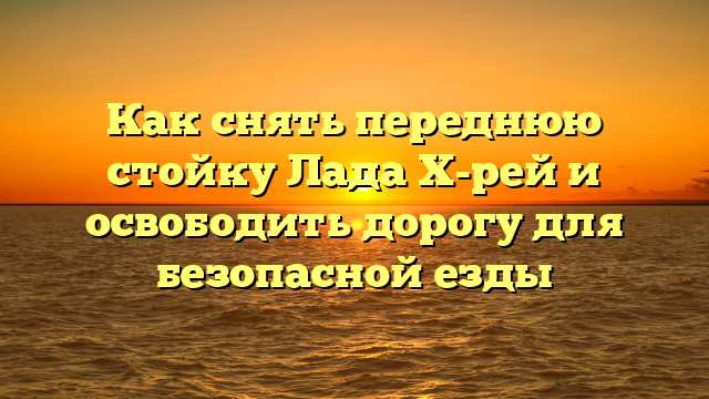 Как снять переднюю стойку Лада Х-рей и освободить дорогу для безопасной езды