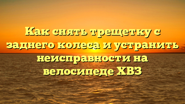 Как снять трещетку с заднего колеса и устранить неисправности на велосипеде ХВЗ