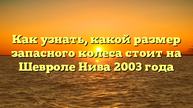 Как узнать, какой размер запасного колеса стоит на Шевроле Нива 2003 года