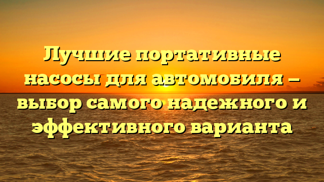 Лучшие портативные насосы для автомобиля — выбор самого надежного и эффективного варианта