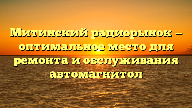 Митинский радиорынок — оптимальное место для ремонта и обслуживания автомагнитол