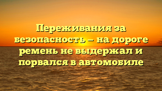 Переживания за безопасность — на дороге ремень не выдержал и порвался в автомобиле