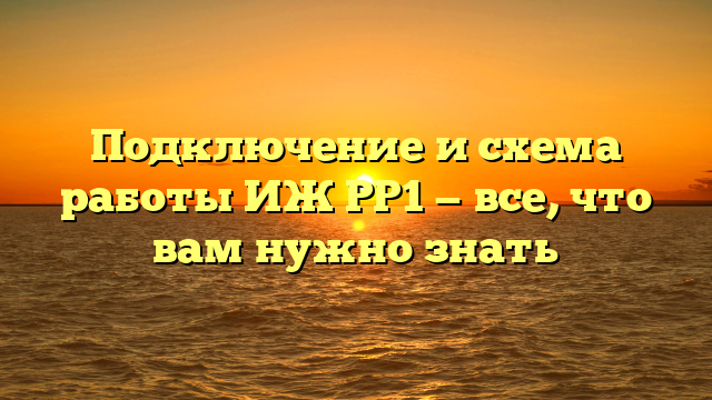 Подключение и схема работы ИЖ РР1 — все, что вам нужно знать