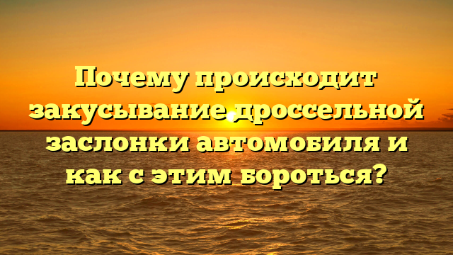 Почему происходит закусывание дроссельной заслонки автомобиля и как с этим бороться?