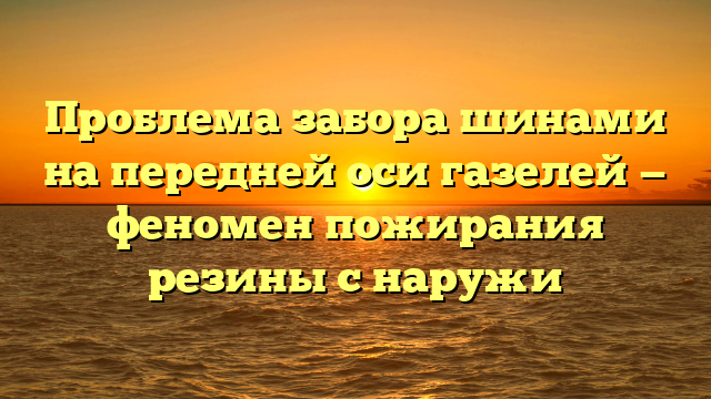 Проблема забора шинами на передней оси газелей — феномен пожирания резины с наружи