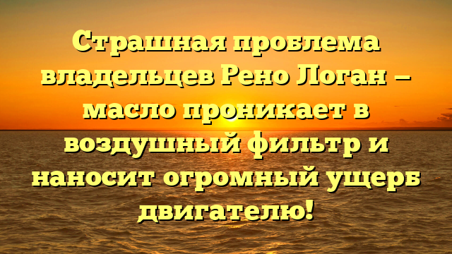 Страшная проблема владельцев Рено Логан — масло проникает в воздушный фильтр и наносит огромный ущерб двигателю!