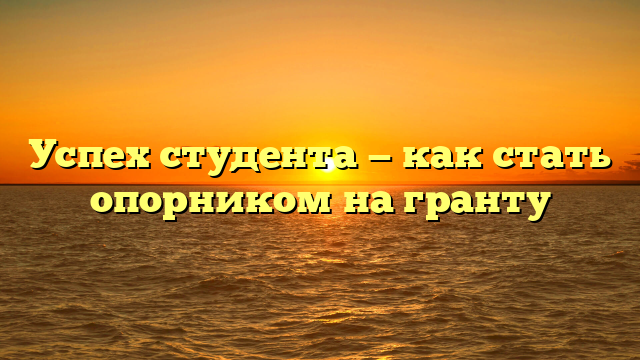 Успех студента — как стать опорником на гранту