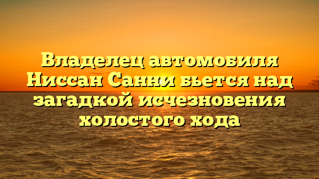 Владелец автомобиля Ниссан Санни бьется над загадкой исчезновения холостого хода