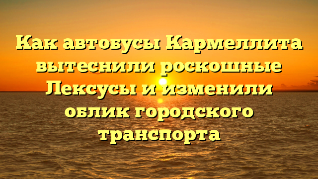 Как автобусы Кармеллита вытеснили роскошные Лексусы и изменили облик городского транспорта