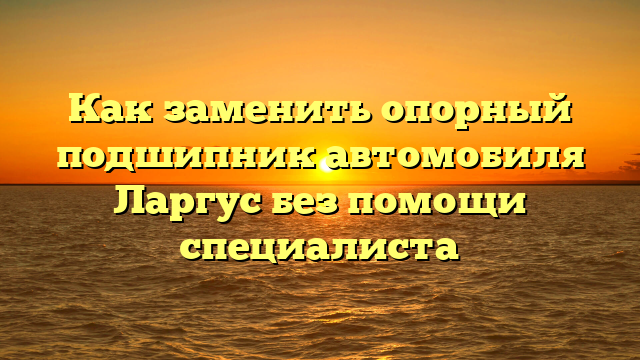 Как заменить опорный подшипник автомобиля Ларгус без помощи специалиста