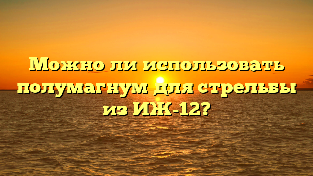 Можно ли использовать полумагнум для стрельбы из ИЖ-12?