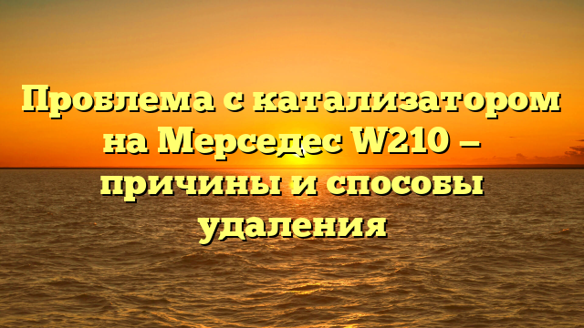 Проблема с катализатором на Мерседес W210 — причины и способы удаления