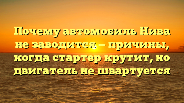 Почему автомобиль Нива не заводится — причины, когда стартер крутит, но двигатель не швартуется